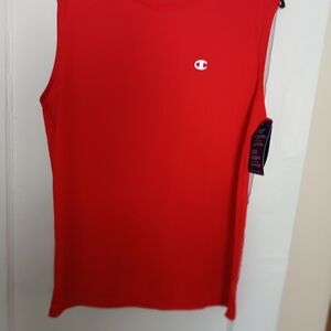 Champion Red Sleeveless Tank Top with Small Logo